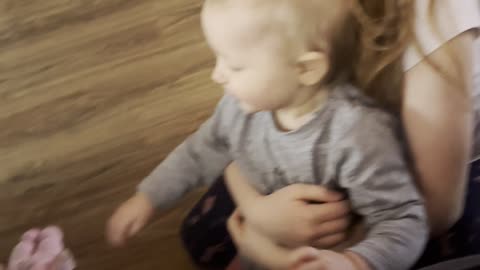 Baby Kayla and Big Sister Cornelia Playing on the Floor 💕