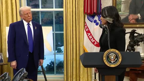 Tulsi Gabbard delivers her first remarks as Director of National Intelligence