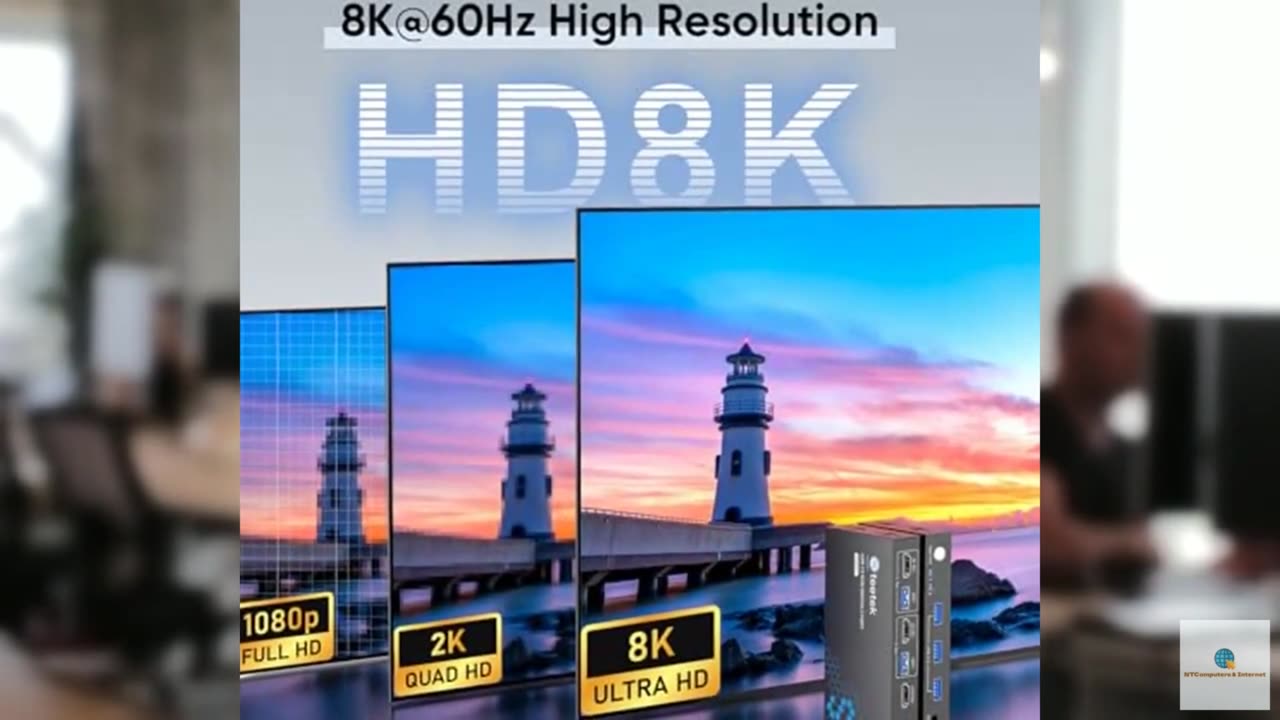 USB 3.0 HDMI KVM Switch 1 Monitor 2 Computers, 8K@60Hz KVM Switches for 2 Comput