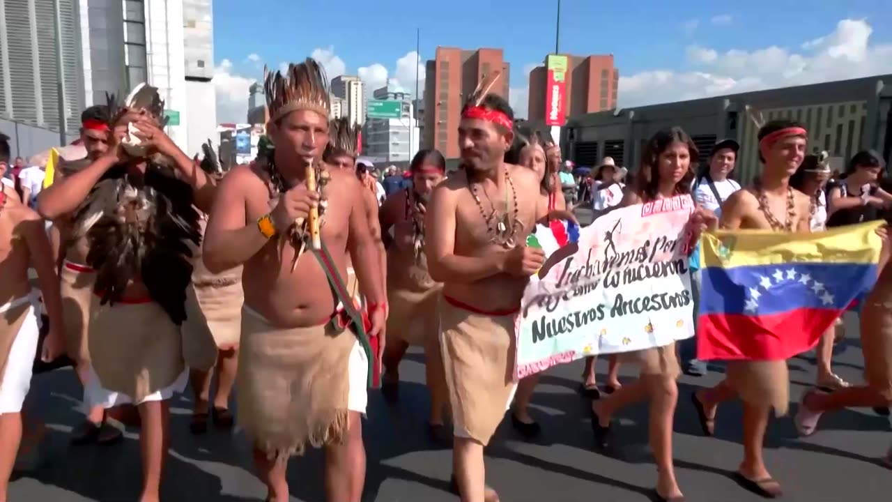 Maduro leads Indigenous rally after opposition leader's Nobel Prize