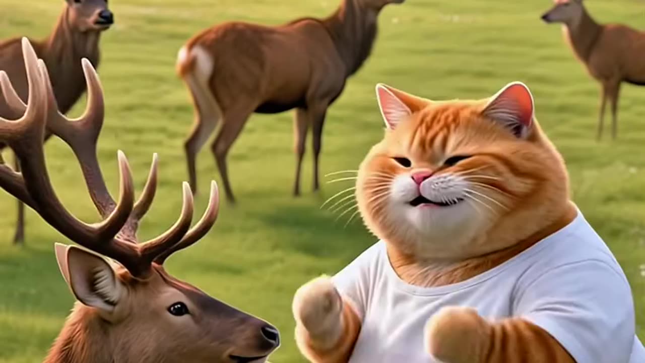 😱😱 Cat saves deer life ? Must watch !