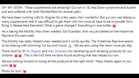 Researched Elements Supplement Testimonials