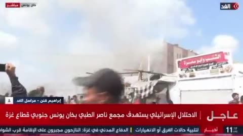 Jews targeting ambulance and civil defense crews as they were rescuing victims and the wounded after Israel bombed Nasser Medical Complex in Khan Younis among them was journalist Hossam al-Masri.
