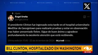 Bill Clinton, expresidente de Estados Unidos, fue hospitalizado