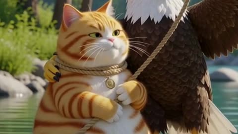 Cat and Eagle’s Unexpected Selfie Moment!
