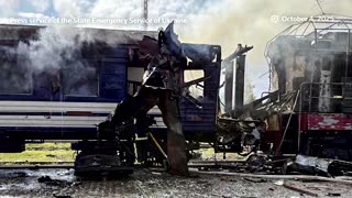 Russian drone strike hits passenger trains in Ukraine