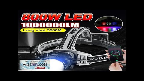 1000000LM Powerful Long Range LED Headlamp 800W Headlight USB Rechargeable Flashlight High Review