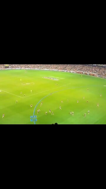 Aussie rules played on a Cricket Stadium in Melbourne, Australia