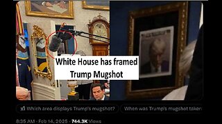 Trump mugshot portrait in White House