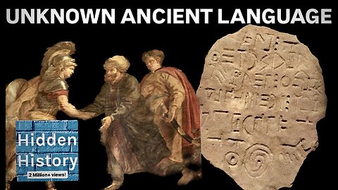 Ancient stone tablet with mysterious unknown language discovered by archaeologists