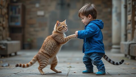 Unbelievable Bond: Kid and Cat's Heartwarming Adventure!