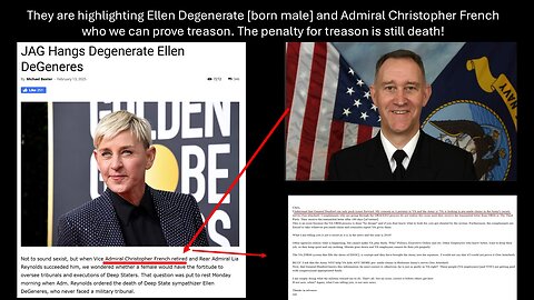 THEY ARE HIGHLIGHTING ADMIRAL CHRIS FRENCH, ELLEN AND THE A/A KANGAROO COURT HOUSE RUN BY DOD