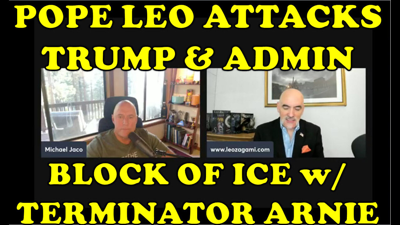 Pope Leo Attacks Trump and his Administration Before Blessing a Block of Ice with Terminator Arnie.