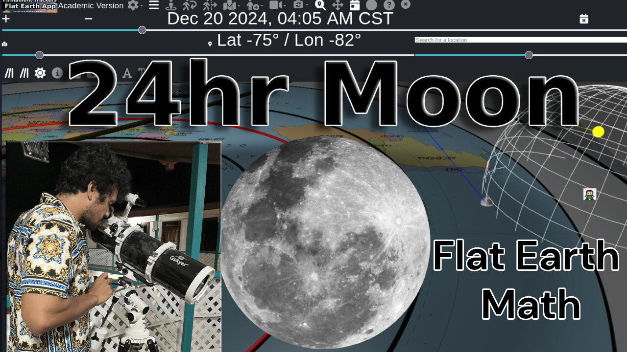 24hr Moon Predictions using Flat Earth Math with Observer-centric Calculations