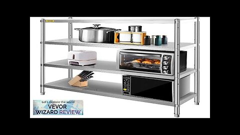 VEVOR Stainless Steel Shelving 60x18.5 Inch 4 Tier Adjustable Shelf Storage Unit Review