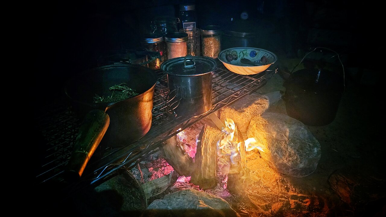 Flint and steel fire making.