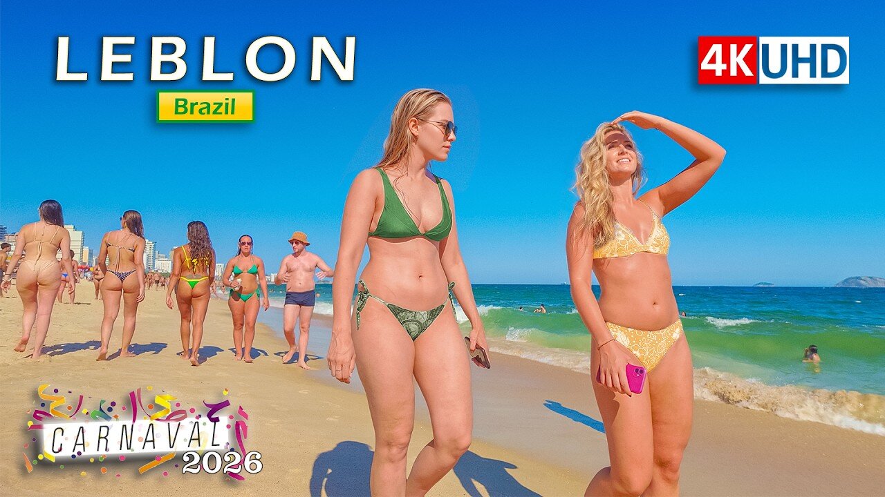 Rio Carnival 2026 Begins 🇧🇷 Leblon Beach on the First Day (4K)