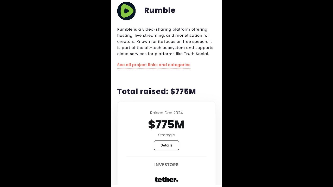 RUMBLE | FREE AIRDROP FOR ALL USERS | $RUM | FUND RAISED $775M |BACKED BY TETHER | #rumble