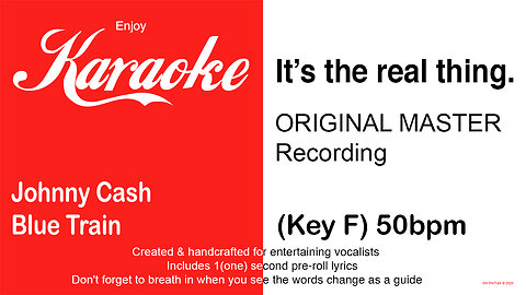 Johnny Cash - Blue Train (Key F) 50bpm (2025) Karaoke