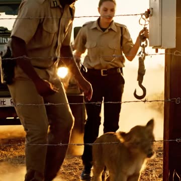 Lion Cub at the Fence