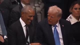 Obama and Trump chatty at Carters Funeral