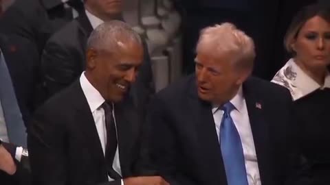 Obama and Trump chatty at Carters Funeral