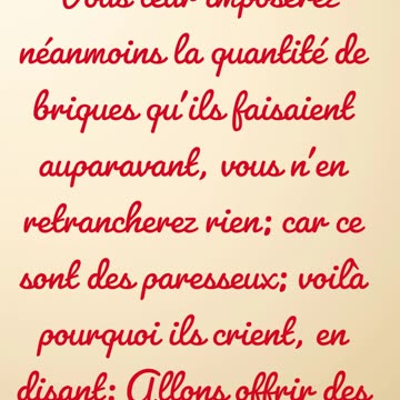 "L'Oppression Accrue des Israélites en Égypte" Exode 5:8,9#shortvideo #shorts #youtube #jesus #yt