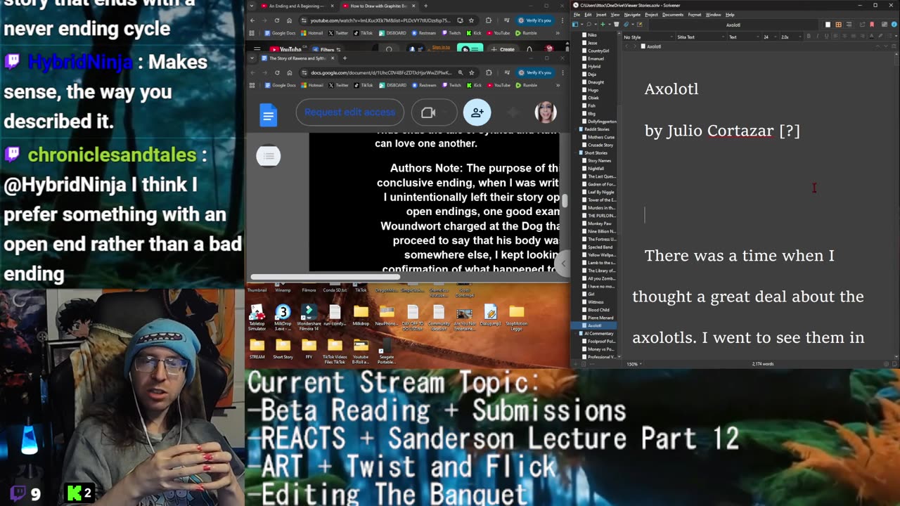 Beta Reading + REACTS + Commentary + Sanderson Part 12! Wheel of Time! Art Arc Drawing: Twist and Flick! Letters from Trevor! !discord
