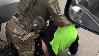 BREAKING: Moronic Maria tried to shove a door on a DHS agent and FAFO the hard way