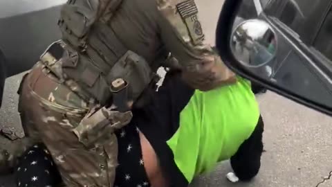 BREAKING: Moronic Maria tried to shove a door on a DHS agent and FAFO the hard way