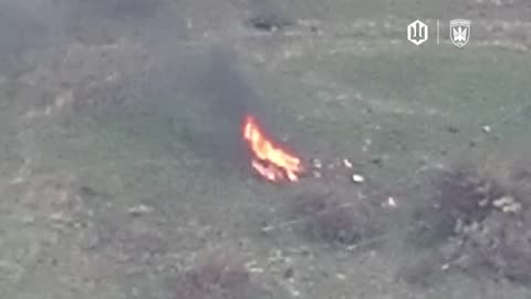 Drone Strike Sets Off Russian Soldier's RPG