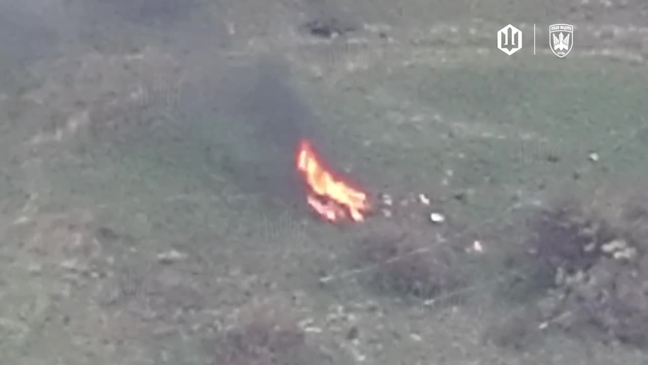 Drone Strike Sets Off Russian Soldier's RPG