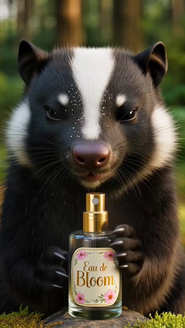 Skunk putting on Perfume