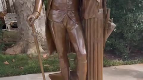 President Trump has installed a bronze statue of George Washington in the Rose Garden