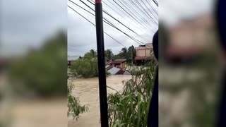 Social media footage shows heavy flooding in Indonesia's Aceh