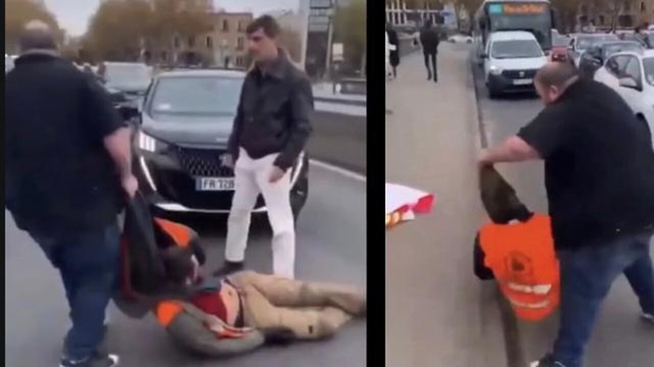Blocking this street in France did not go well for these useless idiot protesters