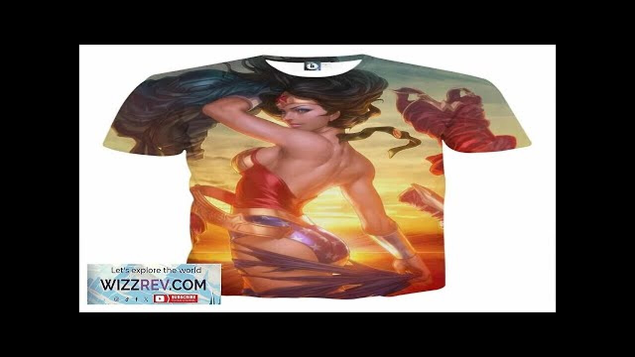 Daring Wonder Woman 3D Animated Print On Sunset Pose T-shirt Review