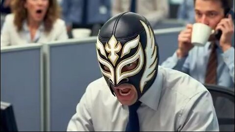 luchador in the office