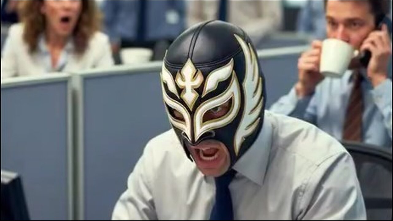 luchador in the office