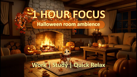 1 Hour Of Relaxing Fireplace Ambience | Study, Work, Relax | Focus With Ginger
