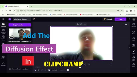 Add The Diffusion Effect In Clipchamp