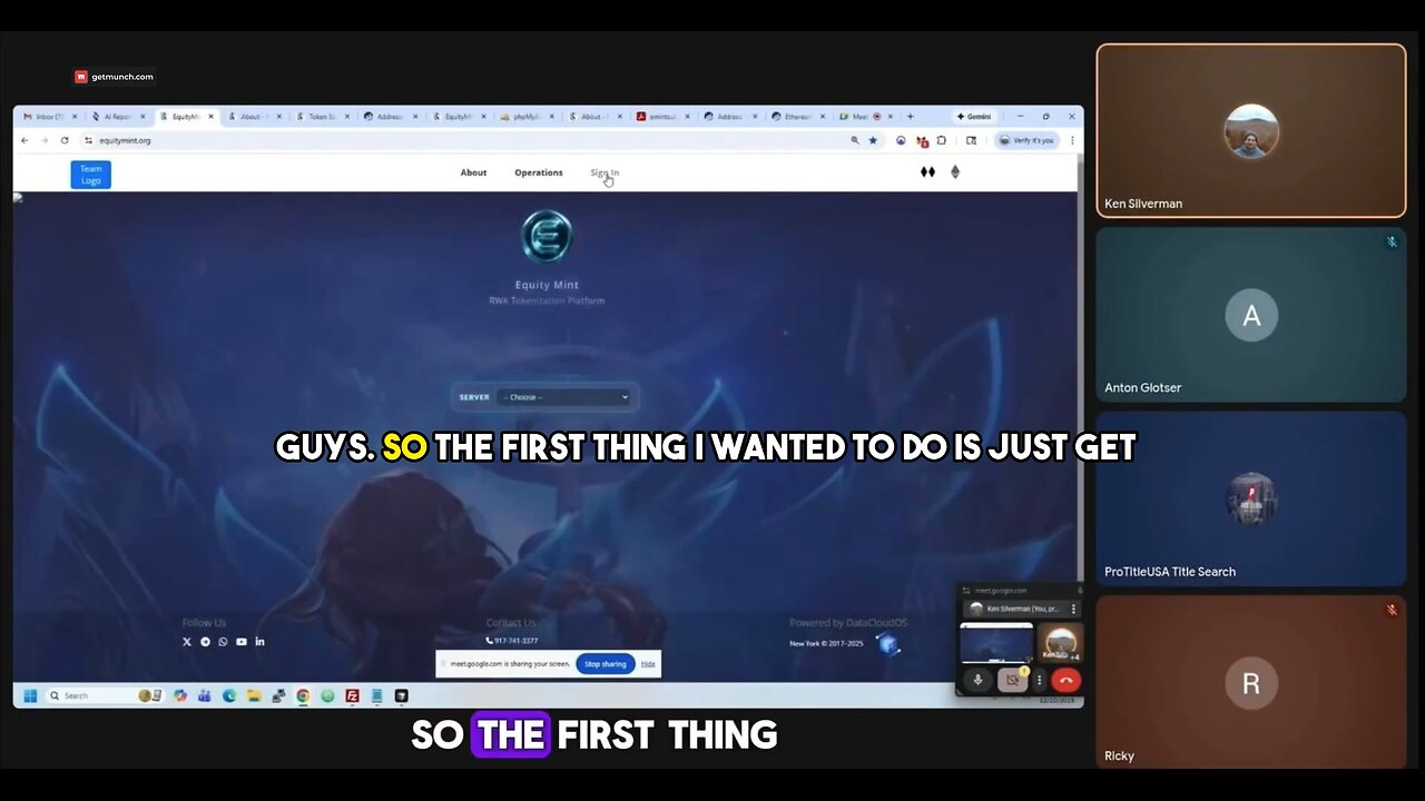 Blockchain login for title company