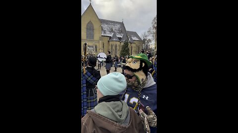 Notre Dame Band Bagpipe Band Plays Before Player Walk! | 4K