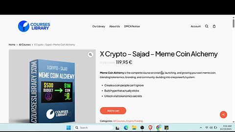 (courseslibrary.com)Meme Coin Alchemy By Sajad
