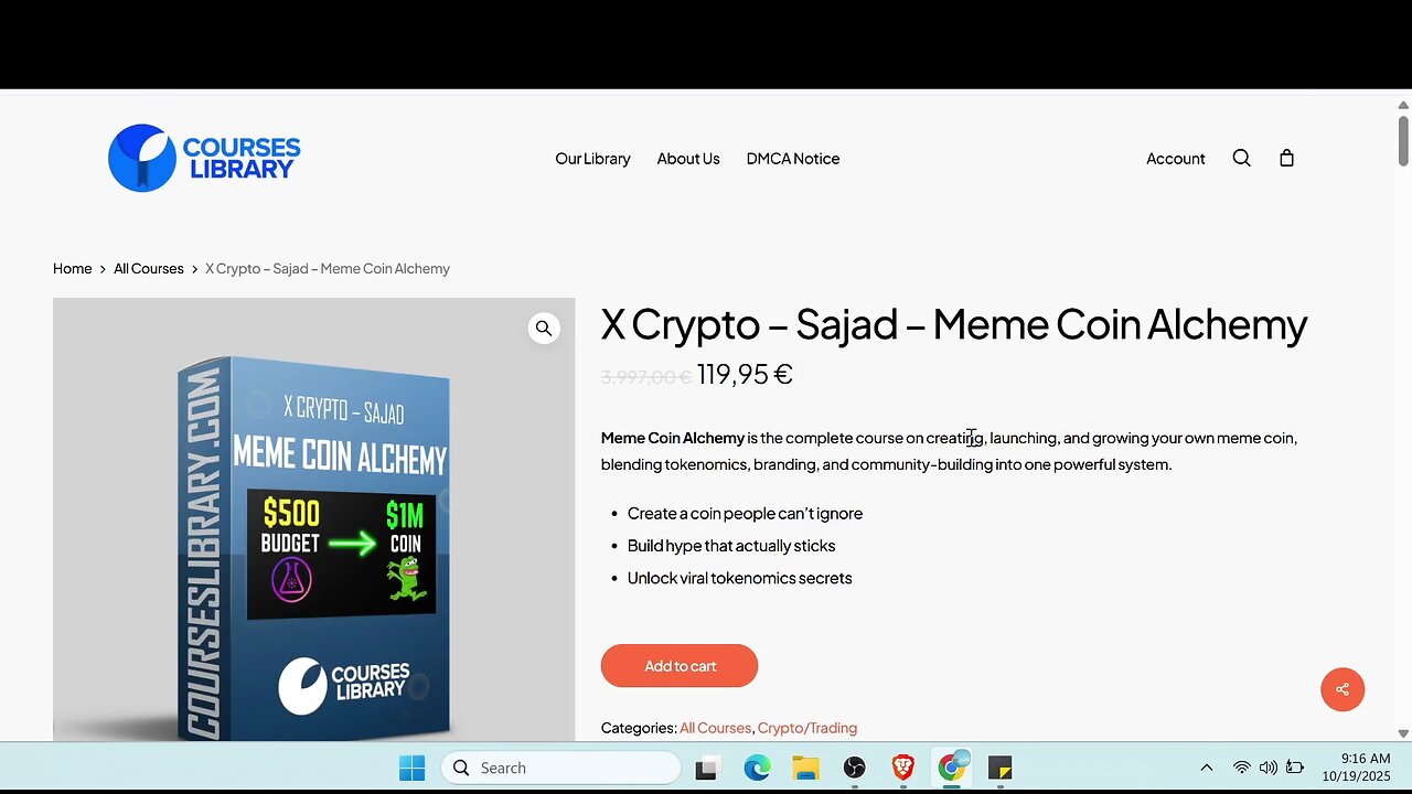 (courseslibrary.com)Meme Coin Alchemy By Sajad