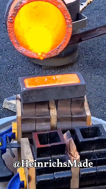 Pouring Molten Copper Reversed