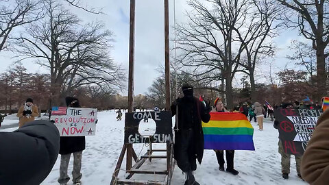 Anti-Trump Protesters In D.C. Have Set Up A Mock Guillotine