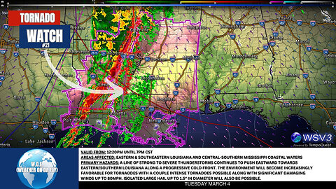 🌪️ Tornado Watch #21: Intense Tornadoes Possible! 3/4/25 #shorts #weather