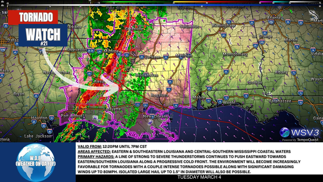 🌪️ Tornado Watch #21: Intense Tornadoes Possible! 3/4/25 #shorts #weather