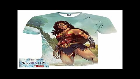 Wonder Woman Superhero Standing In Falls With Shield T-shirt Review